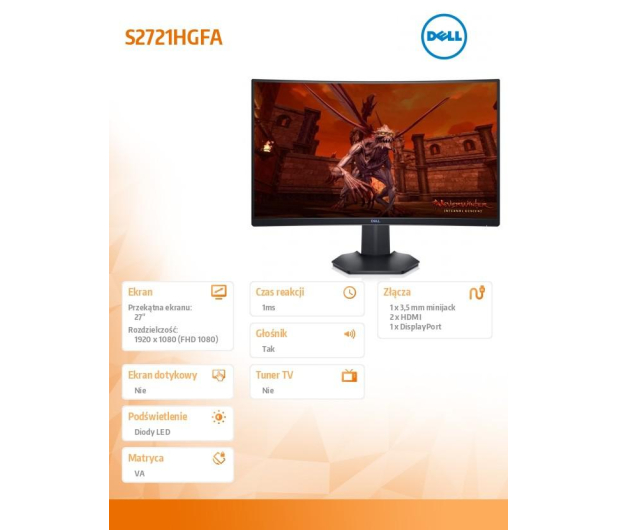 Dell 27" S2721HGFA 210-BFWN Czarny - 1373639 - zdjęcie 7